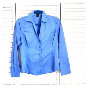 Ann Taylor Blue long sleeve Blouse